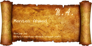 Mentes Ahmed névjegykártya